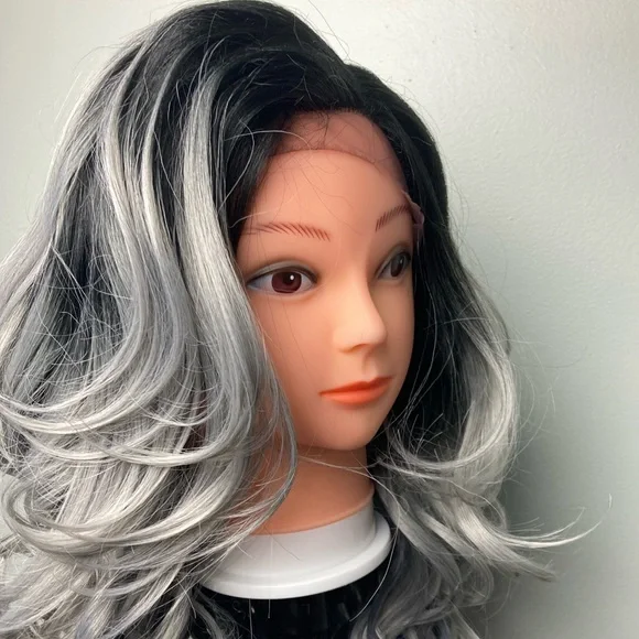 Black Grey Lace Front Wigs